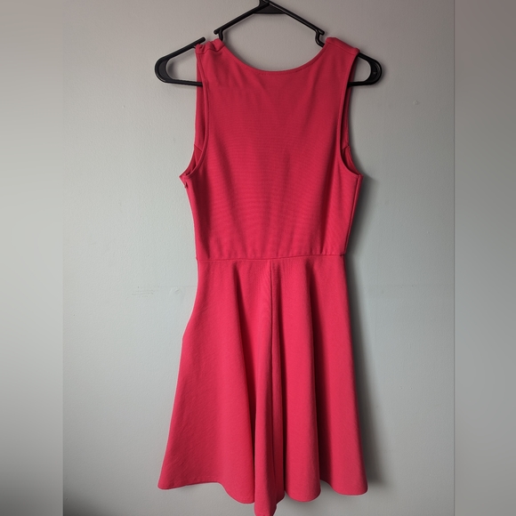 Seven Sister Coral Pink Plunging V Dress - Picture 2 of 6